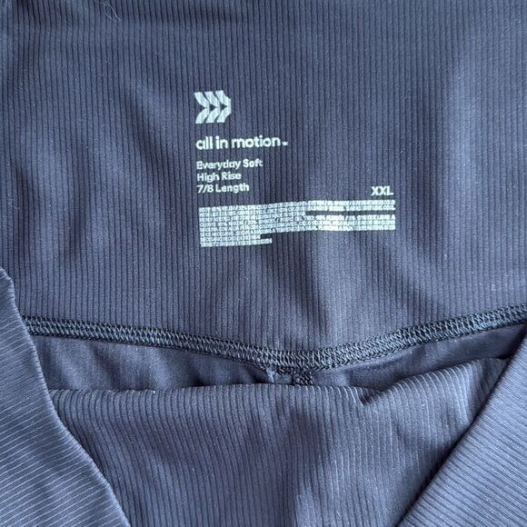 All in motion Black Ribbed Everyday High Rise Leggings 7/8 Size XXL - Picture 4 of 6